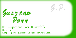 gusztav porr business card